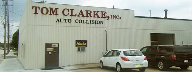 Outside Tom Clarke, Inc. Auto Collision shop